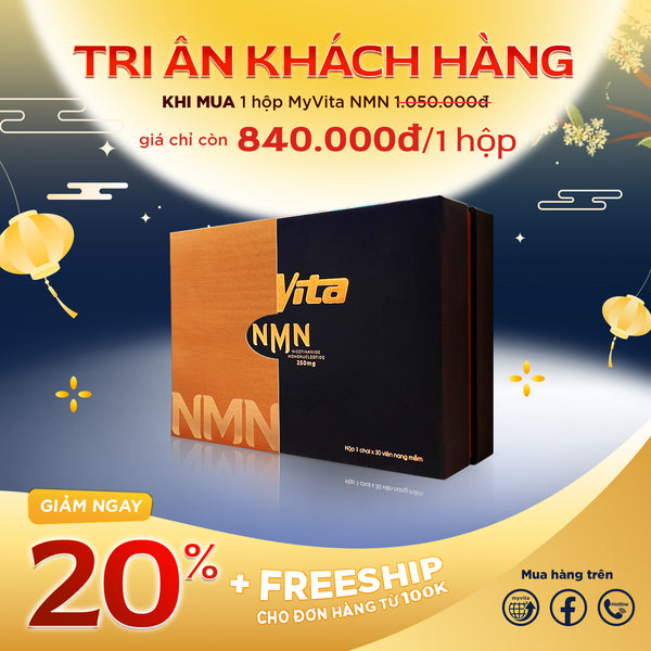 MyVita NMN: Viên uống hỗ trợ chống lão hoá, trẻ hoá da cao cấp