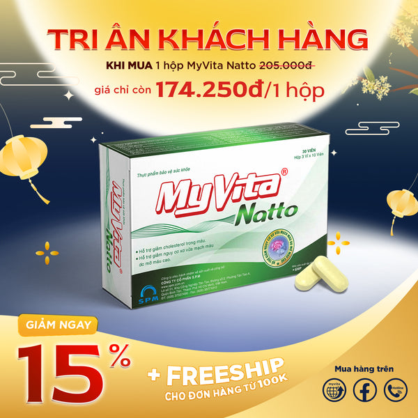 MyVita Natto: Viên uống Nattokinase phòng chống đột quỵ