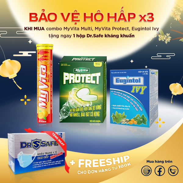 Combo Bảo vệ Hô hấp x3 TẶNG hộp 50 khẩu trang DR.SAFE KHÁNG KHUẨN