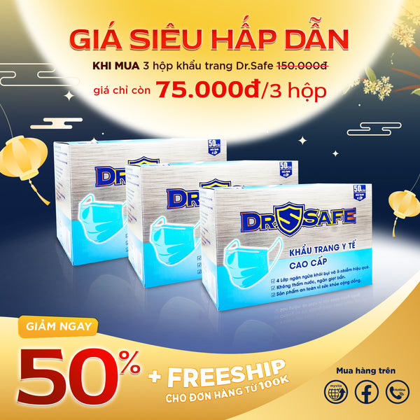 3 Hộp 150 khẩu trang cao cấp DR.SAFE (SIÊU SALE)