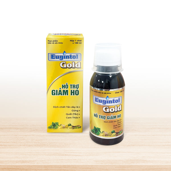 Eugintol Gold: Siro thảo dược bổ phế, hỗ trợ giảm ho, viêm họng cho người lớn và trẻ em