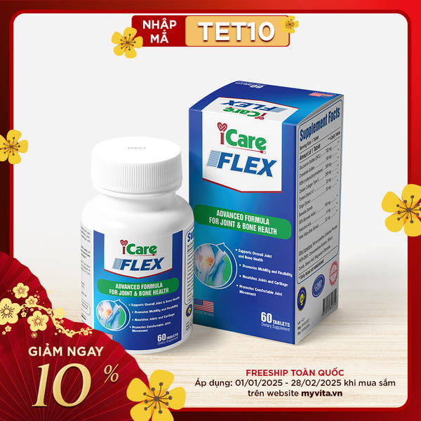 ICare Flex: Viên uống bổ sụn khớp Glucosamin-MSM-Chondroitin