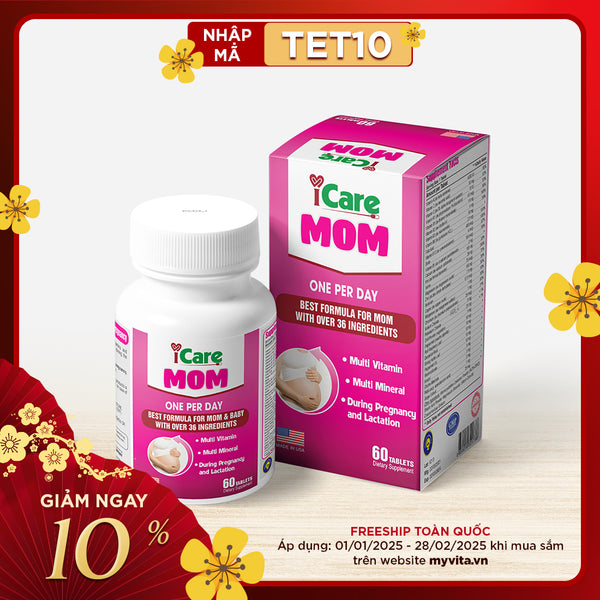 ICare Mom: Viên uống bổ sung Vitamin và khoáng chất cho mẹ bầu